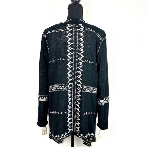 Haute Project Cardigan Asymmetrical Lightweight Boho Black Large - Picture 4 of 8